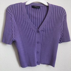 Lilac Cardigan Top